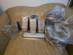 1/9 Size Solid Stainless Steel Steam Table Hotel Pans, 20 Gauge