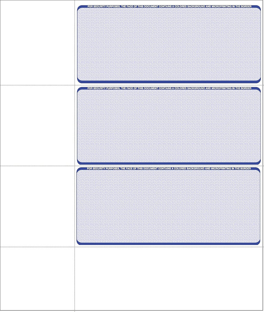 Computer Check Paper – Blank Personal Wallet Checks 3 on a Page – Compatible wit