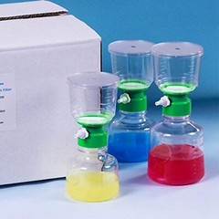 Disposable PES Filter Vacuum Units 0.22μm 500ml Bottle Top&Receiver Flask 4Pcs