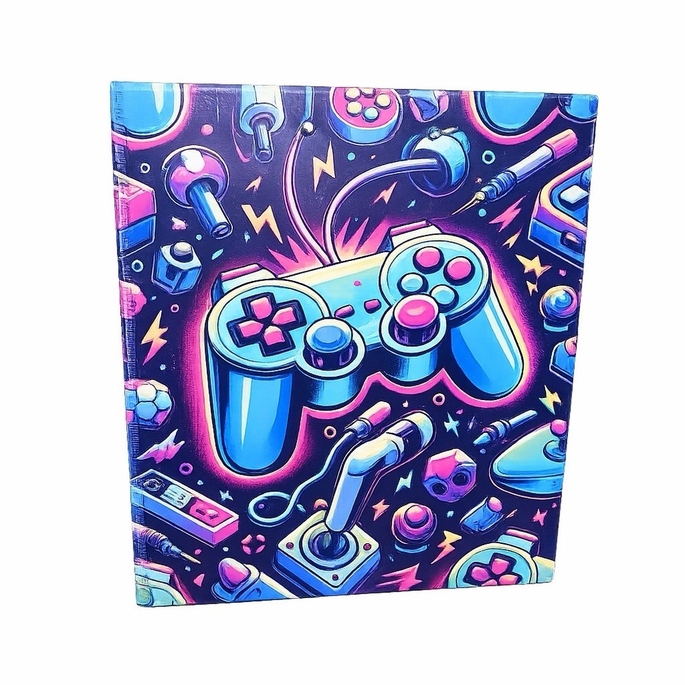Bright Color Video Game Controller Three Ring Binder D Style Rings Brand New