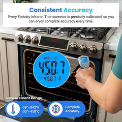 Infrared Thermometer Upgrade 774, Heat Temperature Temp Gun for Cooking, Laser I
