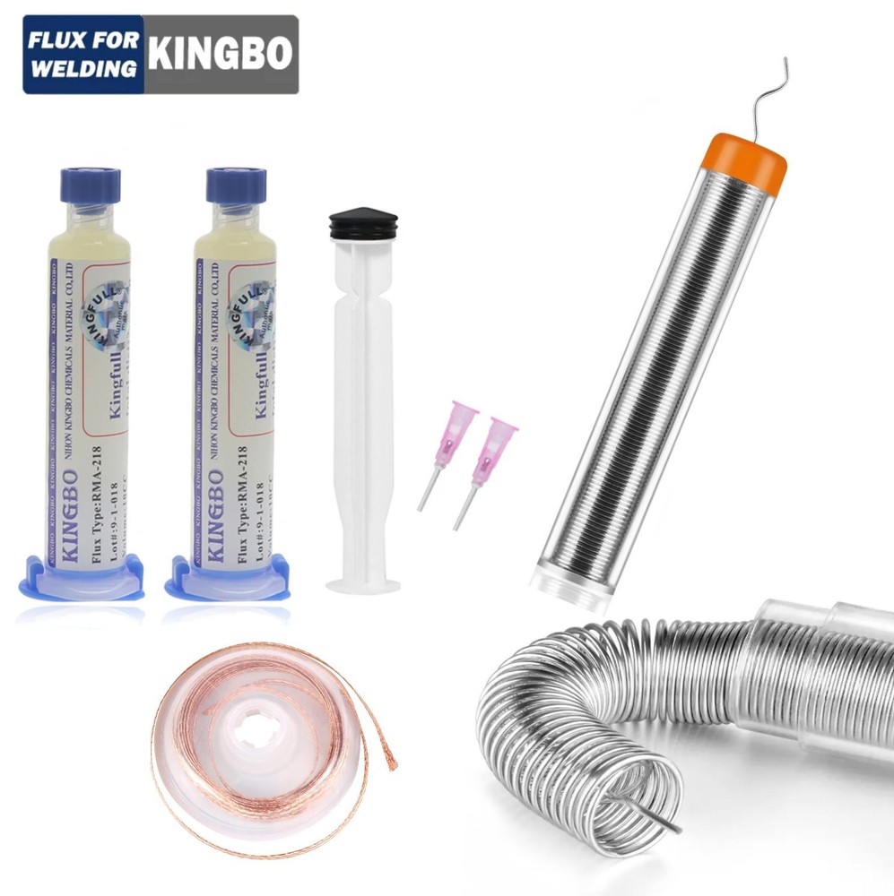 Solder Flux Paste Syringe 10cc Kit includes 60/40 Solder and Desoldering Wick