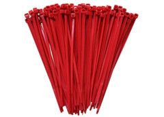 100-Pack 8” Red Nylon Zip Ties, 75 lb | Heavy Duty Cable Ties | USA Stock