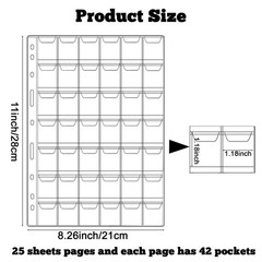 1050 Pockets Coin Sleeves, 25 Sheets Holders for Collectors Plastic…