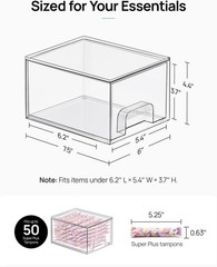 Stackable Plastic Storage Drawers Acrylic Makeup Organizer Bathroom Vanity Bins
