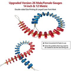 Nut and Bolt Thread Checker Inch Metric Thread Gauge Nut and Bolt Size Gauge