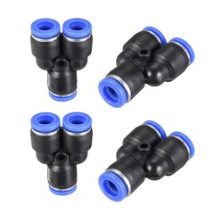 5 PCS 8 mm or 5/16″ od Push To Connect Fittings Blue Y tee Push Fit Fittings