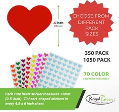 Scrapbooking Sticker Heart 0.5 Inch 13mm Valentines Day Stickers for Decoration