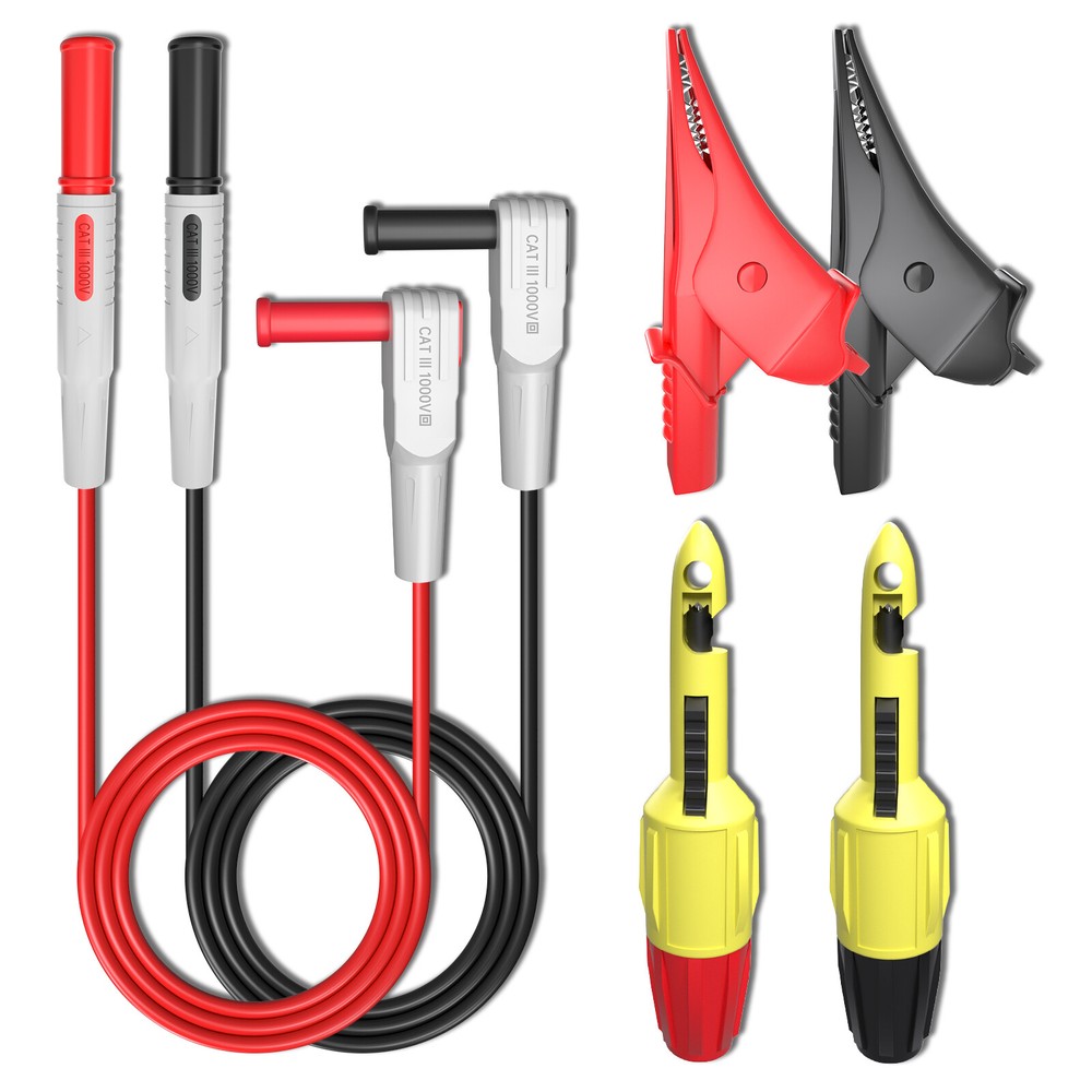 Multimeter Test Leads Kit 6PCS with Alligator Crocodile Clip Wire Piercing Probe