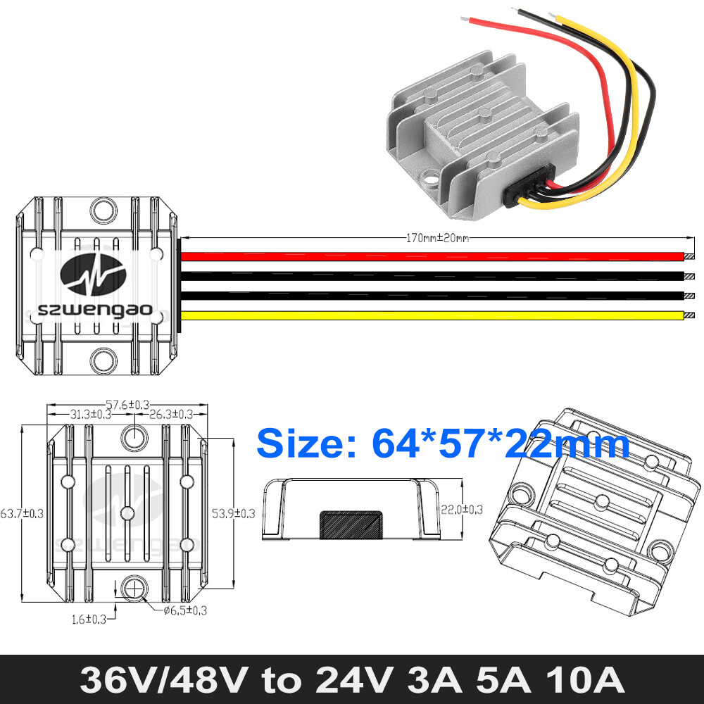 DC 36V/48V to DC 24V 3A 5A 10A 30A 40A 60A 85A 100A Step Down voltage Converter