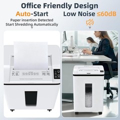 200-Sheet Auto Feed Paper Shredder 22L P5 Micro Cut Credit Card For Office Home