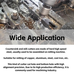 5Pcs Counterbore Drill Bits Set, 4 Flutes Straight End Mill Cutter HSS Countersi