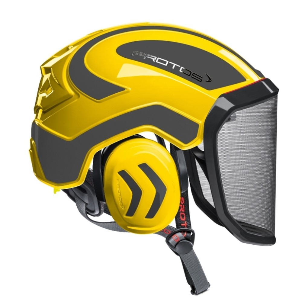 PROTOS HELMET YELLOW AND GRAY Pfanner Protos Integral Arborist Helmet Climbing