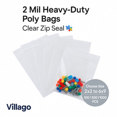 Clear Reclosable Seal Top Zip Pak Plastic Packing Packaging Poly Lock Bags 2 Mil