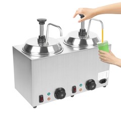 Nacho Cheese Dispenser w/Pump 2x2L Hot Fudge Caramel Warmer Commercial 1600W NEW