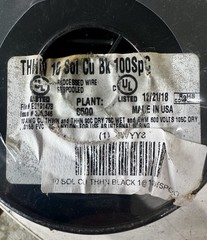 10 AWG Solid THHN Copper Wire Black 100 ft Heat & Moisture Resistant 600V