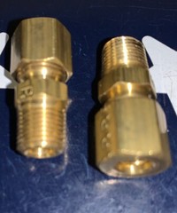 2X Merit 1/8” Male NPT X 1/4” Compression Fitting 1/8”MNPT X 1/4”COMP BRASS