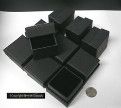 Ring Box jewelry displays 10 Matte Black 2″ cardboard ring gift boxes JD041