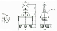 IndusTec 20A DPDT – 6 screw Momentary resetting 3 Position Toggle Switch 12V 24V