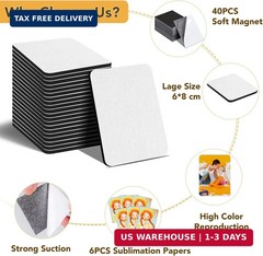 40 Pack Sublimation Magnet Blanks Set,Personalized Sublimation Refrigerator Magn