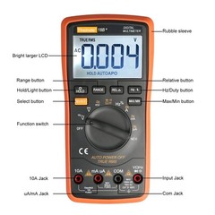 Auto Ranging Digital Multimeter TRMS 6000 with Battery Alligator Clips Test Lead