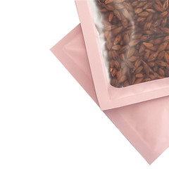 Food-Safe Pink/Silver Mylar Zipper Pouch for Chocolate/Rainbow Sprinkles Product