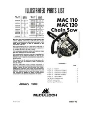1983 Mac Chainsaw Illustrated Parts List Manual Fits McCulloch 110 120 MC#67