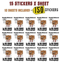 Recycled Packaging Stickers “Im ugly but eco”- 150 Stickers ($0.09 ea) 2 X 2.69″
