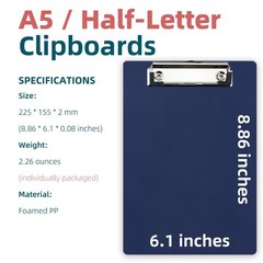 Small Clipboards 6″ X 9″ Mini 4-Pack Half Letter Memo Size Black