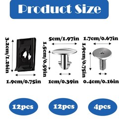 28PCS Engine Cover Pin Screws & Splash Shield Bolts Set for Honda Civic, Accord,