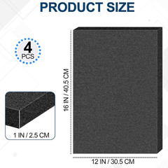 4 PCS Polyurethane Foam Sheets 16″ L X 12″ W X 1″ T Packing Foam Inserts