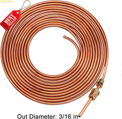 25Ft 3/16″ Copper Coated Brake Line Tubing Kit w/ 16 Fittings Flexible Roll – US