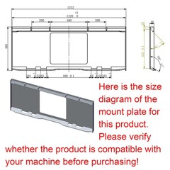 48″ Universal Skid Steer Weld-on Mount Plate with Window