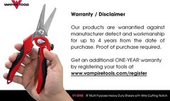 VT-3985 – vSHEARS 8″ Multi-Purpose Shears w/ Wire Cutting Notch by Vampire Tools