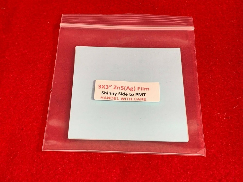 ZnS(Ag) over Thin Film Polyester 3×3″ Alpha Radiation Detection Spinthariscope