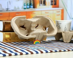 2 Cup Drink Cup Carrier, Cup Holder, Cup Carry Tray Biodegradable Pulp 300 Count