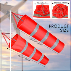 2 Pcs Airport Windsocks Measurement Sock Bag with Reflective Belt Oxford Fabric