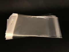 100 Clear Cello Bags HANG TOP, Resealable Self Adhesive OPP Poly Hang Hole bag