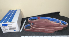 100 each sanding belts new NORTON USA 180 grit scallop edge 24″ x 5/8″ P180
