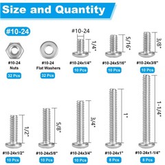 140pcs Phillips Pan Head Machine Screws Nuts Washers Assortment Kit,304 Stain…