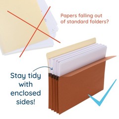 Blue Summit 10 Redwell Folders Letter Size, Brown Accordion File 5.25″, Red