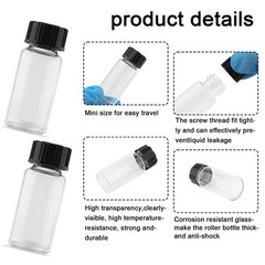 JIUWU 10 Pack Glass Vials,10 ml Bottle with Screw 22 mm x 54 mm, clear