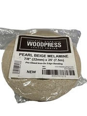 Wood Press Veneer Edging Pearl Beige Melamine 7/8 In 25 Ft Pre Glued Real Wood