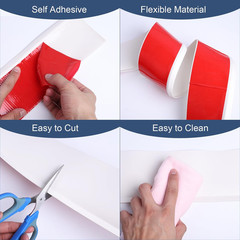 Self-Adhesive Vinyl Baseboard Trim, 4″ x 147.6′ Peel and Stick White Molding