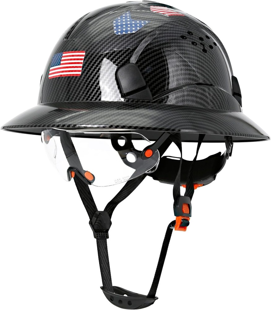 Hardhats size range from 53-63cm/ 20.86-24.80 inch, Bright Black Carbon…