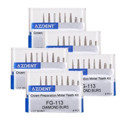 AZDENT Dental High Speed Diamond Burs Crown Preparation Molar Teeth Kit FG-113