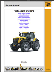 JCB 8280 8310 Fastrac Tractor Service Repair Workshop Manual 9813/0350-1 PDF USB