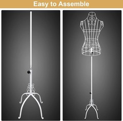 Female Wire Dress Form Vintage Style Wire Mannequin for Home Decor Display White