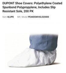 Dupont Pe440swhxl020000 Proshield Disposable Shoe Cover, Spunbond 200 Count