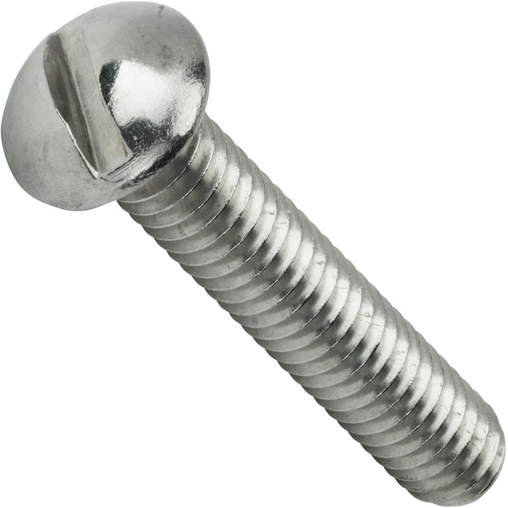 4-40 Round Head Machine Screws Slotted Drive Stainless Steel All Lengths